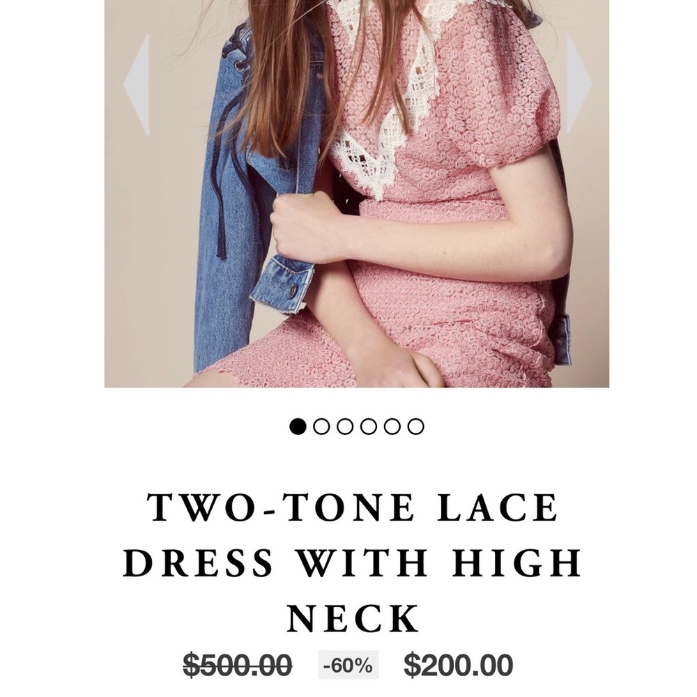 🚫SOLD🚫Sandro two tone lace dress in blush 40